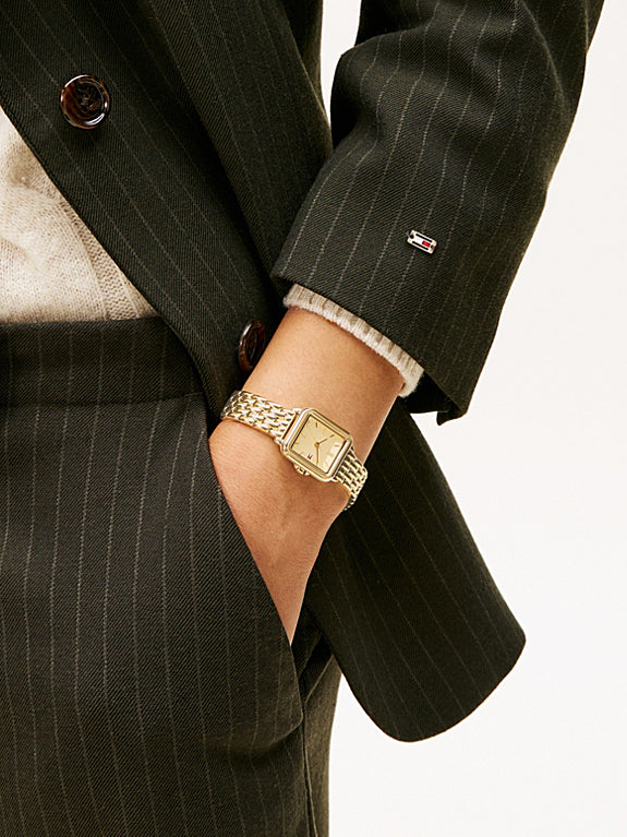 Tommy Hilfiger – Montre Femme Gold Rectangulaire