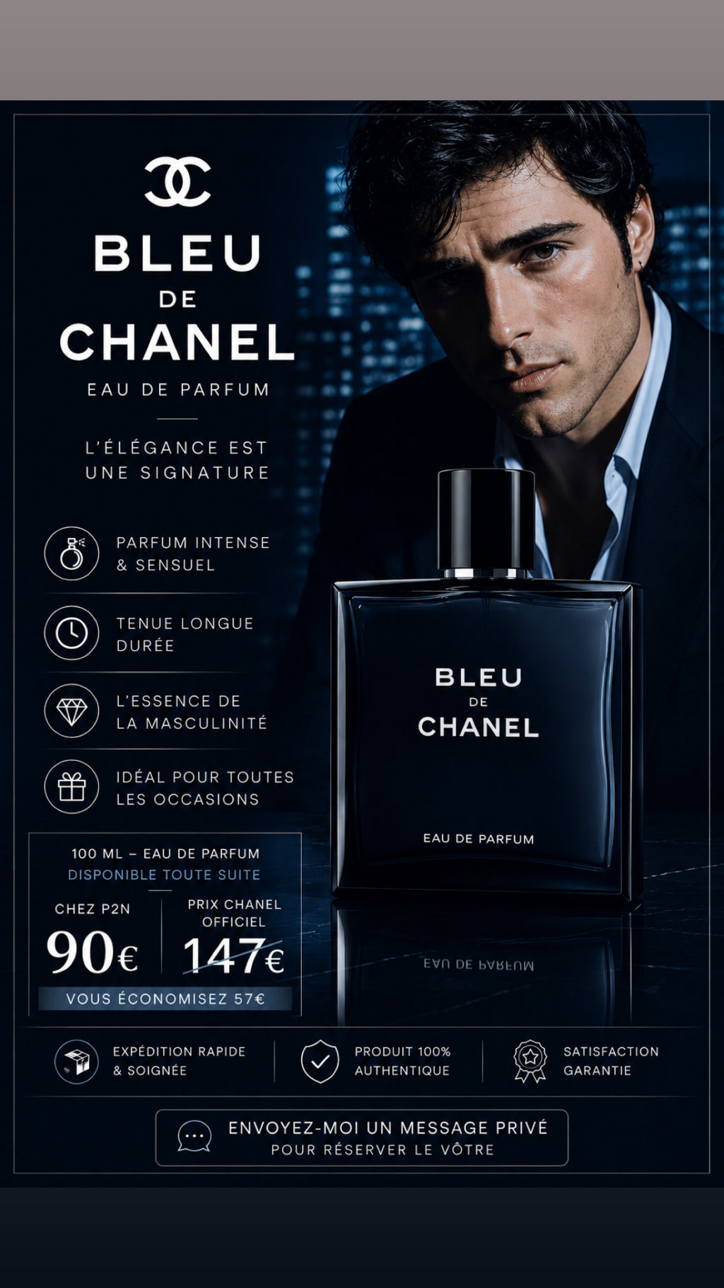 Bleu de Chanel Eau de Parfum 100 ml – L’élégance intemporelle