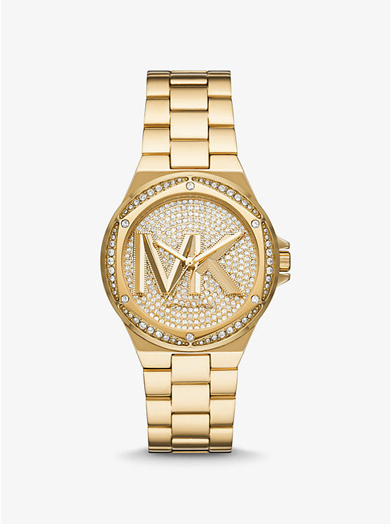 montre michael kors lennox dorée pavée mk