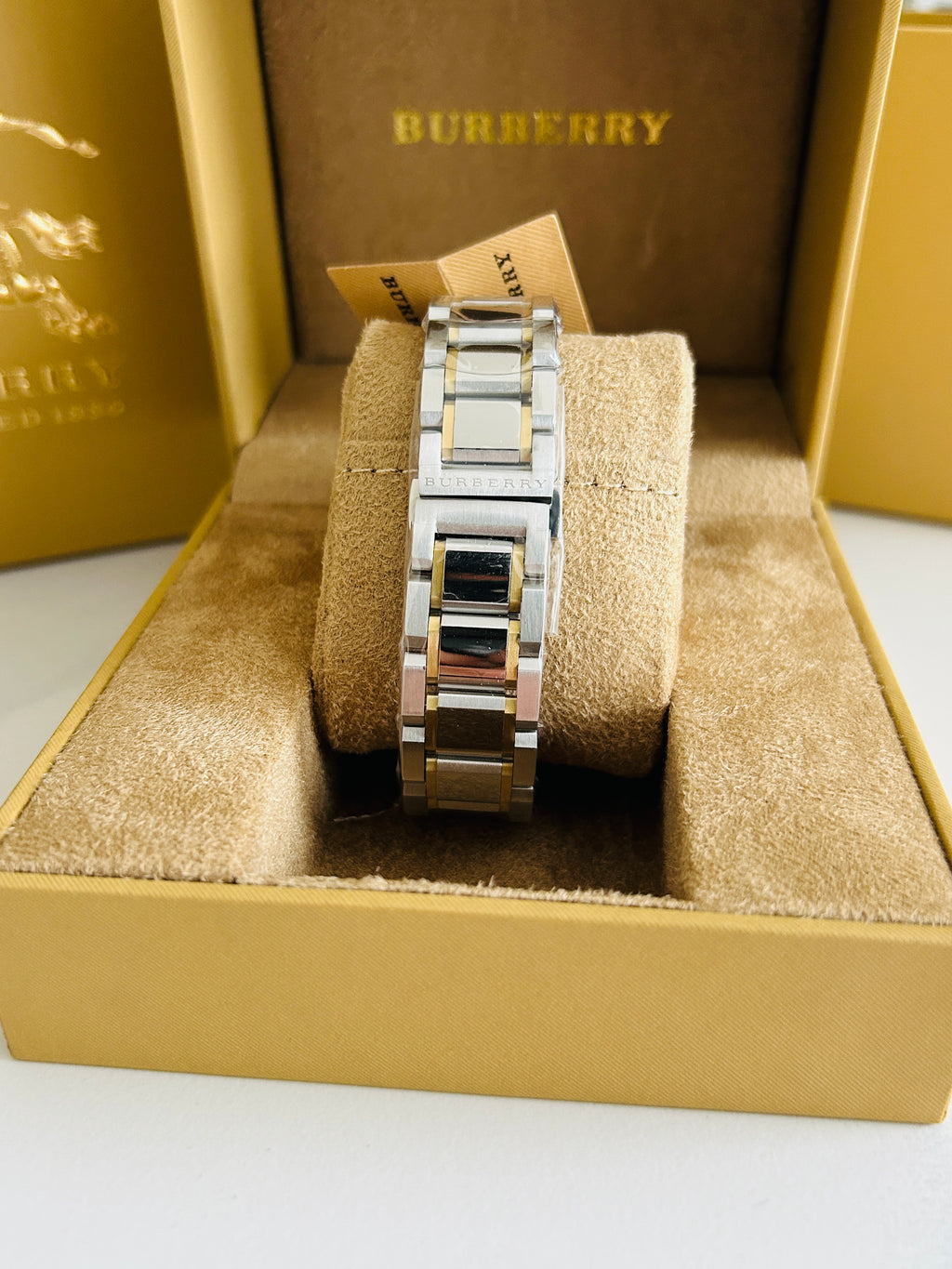 burberry montre homme chronographe bu9751 acier or set complet neuve