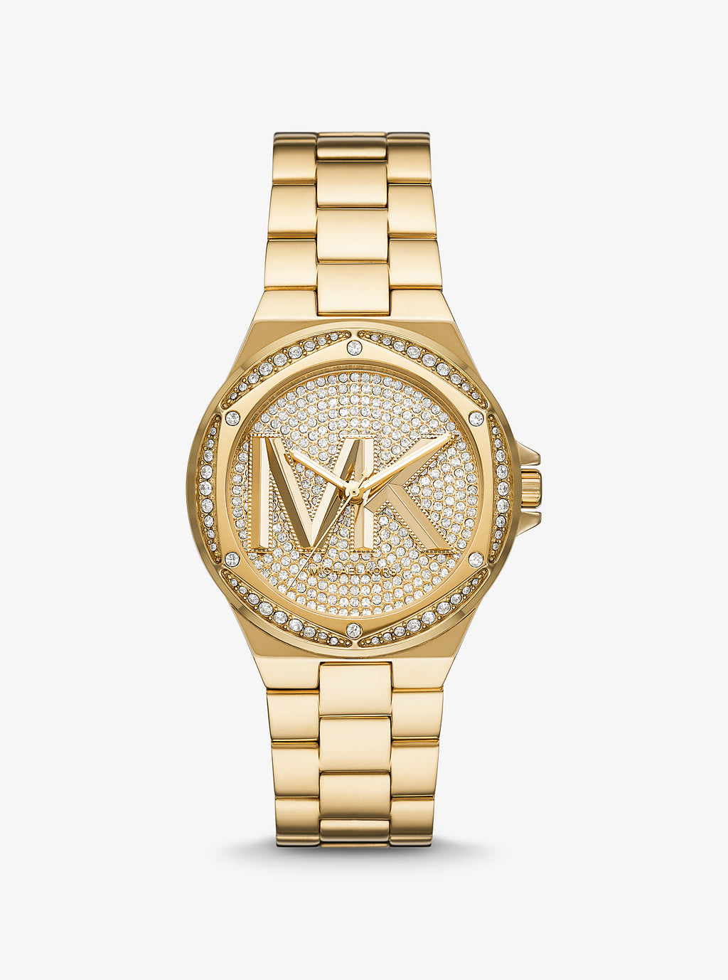 montre michael kors lennox dorée pavée mk