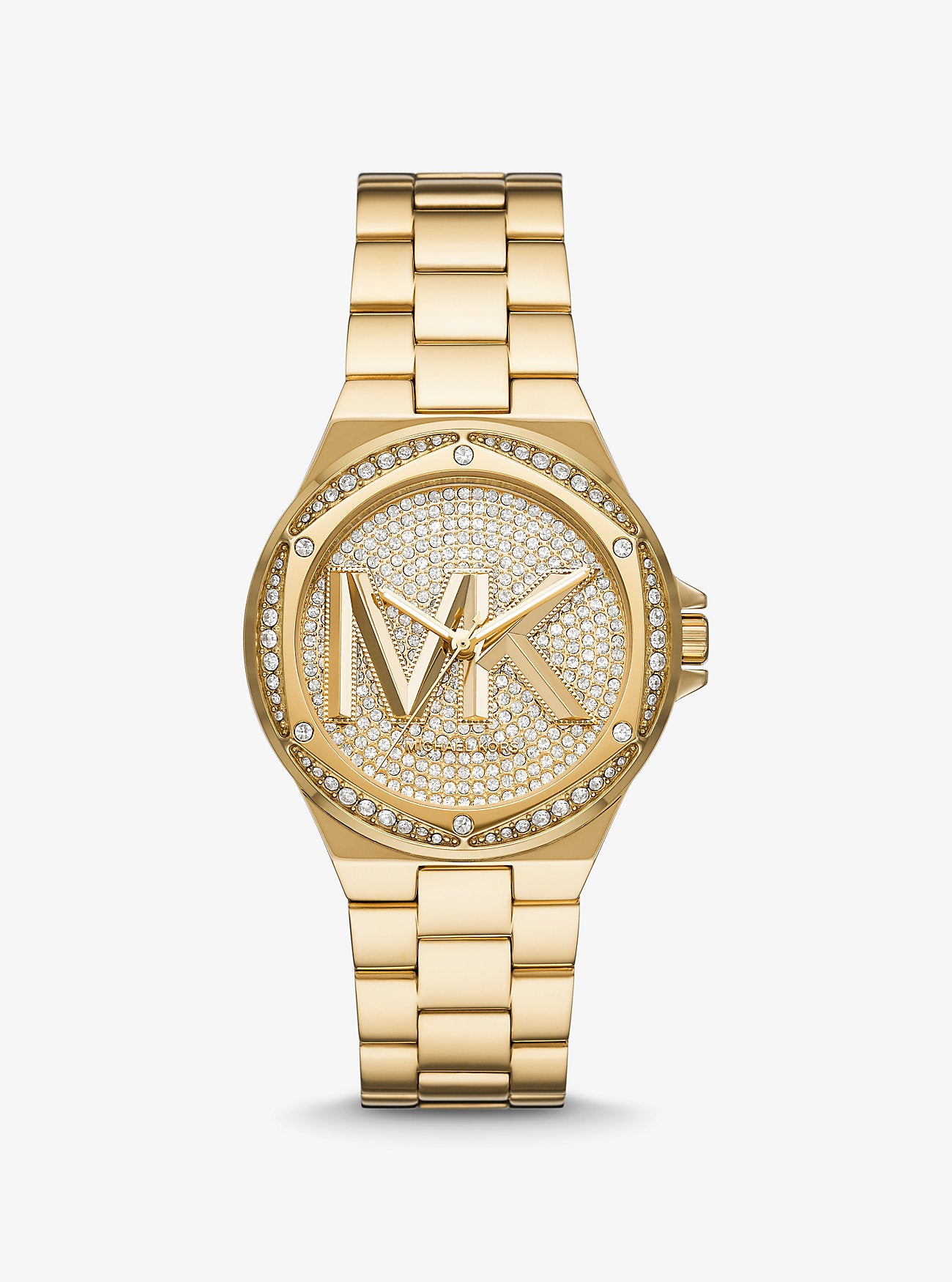 montre michael kors lennox dorée pavée mk