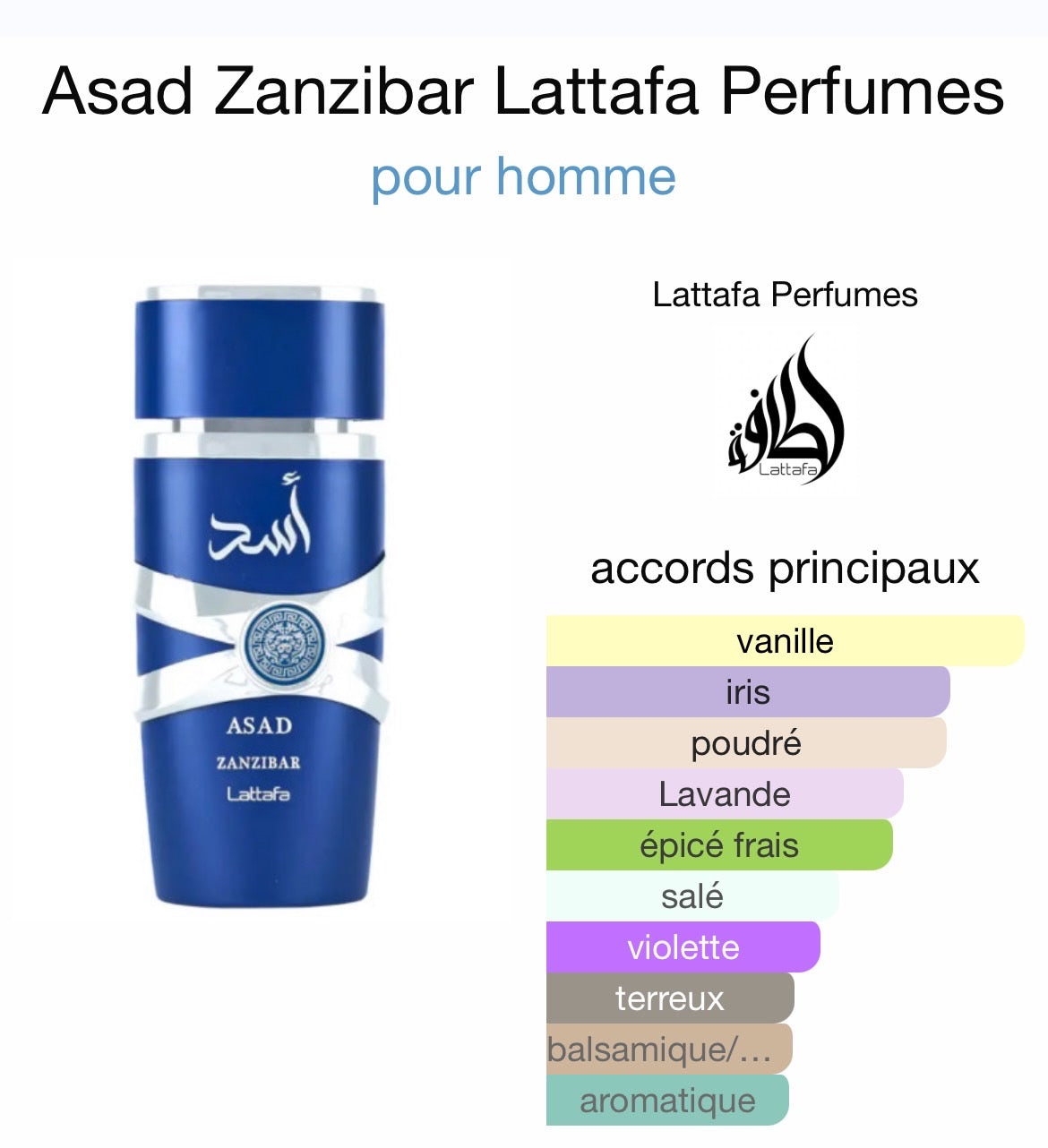 Lattafa Asad Zanzibar Eau de Parfum – Homme