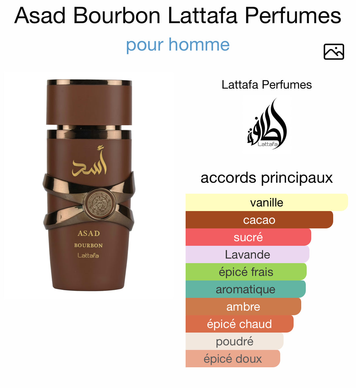 Lattafa Asad Bourbon Eau de Parfum – Homme (100 ml)